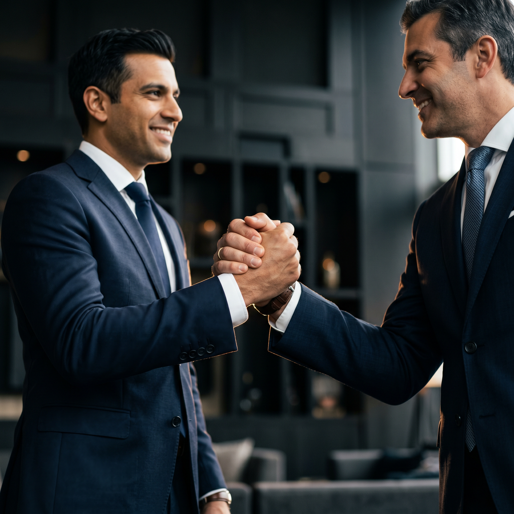 Two professionals shaking hands